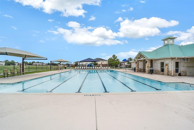 2614 Maverick Park Ln, Katy, TX 77449 - community pool featuring a patio area and a gazebo