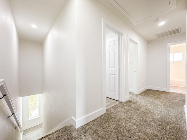 11514 Courtshire Rd, Houston, TX 77076 - hall with attic access and carpet floors
