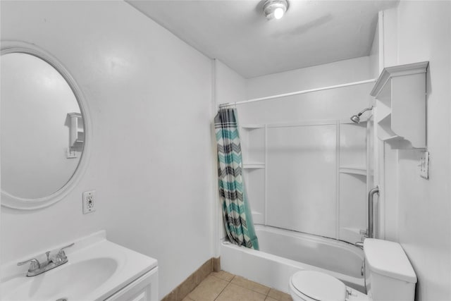 11515 Duane St, Houston, TX 77047 - bathroom featuring tile patterned floors, shower / tub combo with curtain, and vanity
