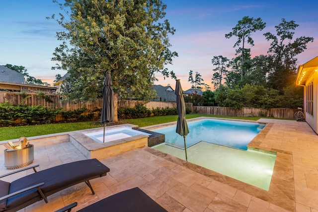 22 Mayapple Blossom Pl, Tomball, TX 77375 - view of pool with a patio area, an in-ground hot tub, and a fenced backyard
