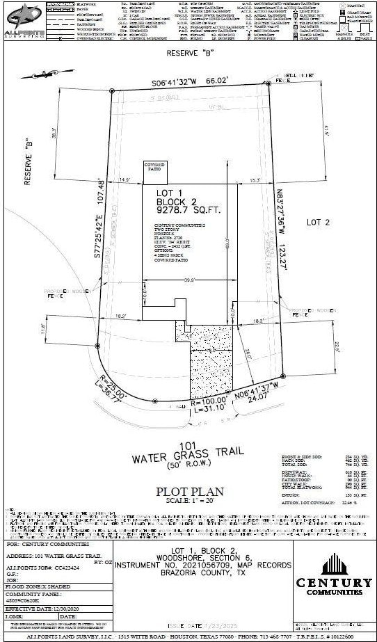 101 Water Grass Trl, Clute, TX 77531 - survey map / technical document