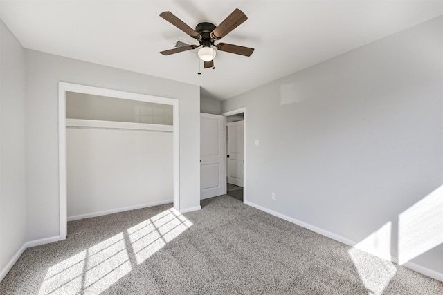 1310 Beaver Bend Rd, Houston, TX 77088 - unfurnished bedroom with carpet, a closet, and a ceiling fan