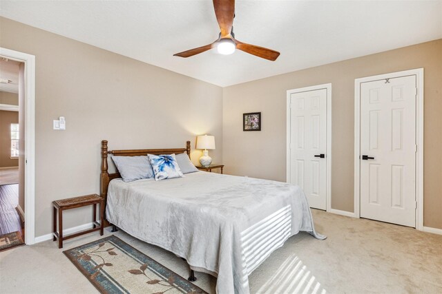 3919 Park Circle Way, Houston, TX 77059 - bedroom featuring light colored carpet and ceiling fan