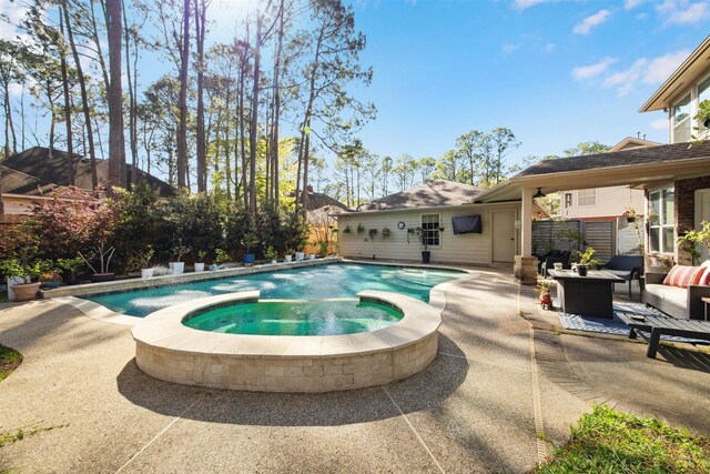 3919 Park Circle Way, Houston, TX 77059 - view of pool with a patio area and a pool with connected hot tub