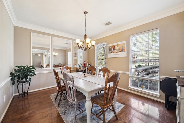 3919 Park Circle Way, Houston, TX 77059 - dining area featuring a chandelier, ornamental molding, and wood finished floors