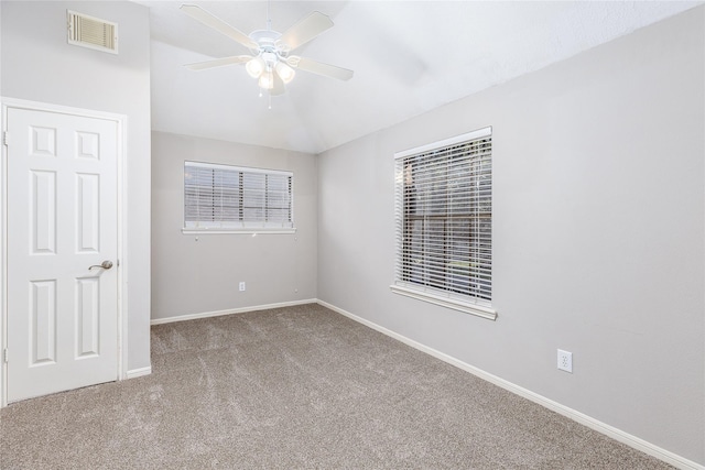 1526 Pecan Crossing Dr, Richmond, TX 77406 - carpeted spare room with ceiling fan, vaulted ceiling, and healthy amount of natural light