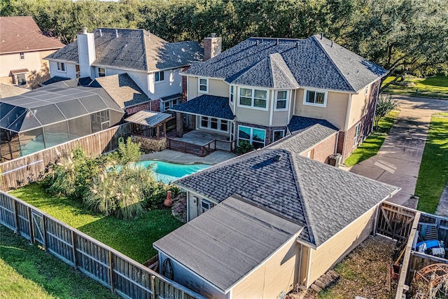 1526 Pecan Crossing Dr, Richmond, TX 77406 - view from above of property featuring a pool