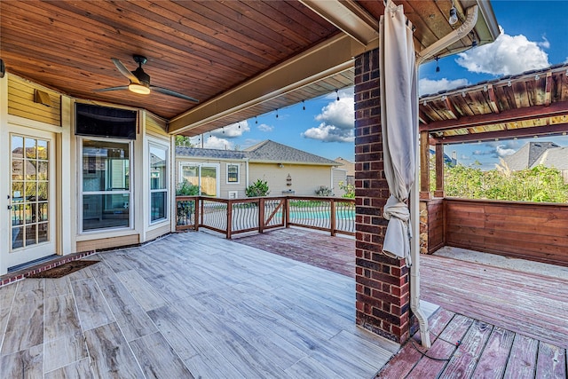 1526 Pecan Crossing Dr, Richmond, TX 77406 - wooden deck with ceiling fan