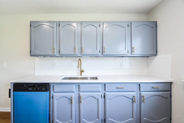 14511 Lourdes Dr, Houston, TX 77049 - kitchen featuring dishwasher, decorative backsplash, and light countertops