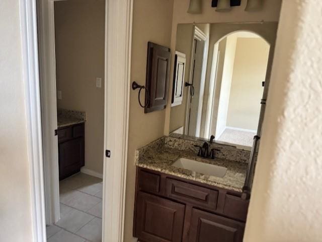 12911 Long Hunter Ct, Humble, TX 77346 - bathroom with vanity and tile patterned floors