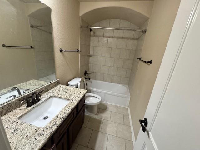 12911 Long Hunter Ct, Humble, TX 77346 - full bathroom with vanity,  shower combination, and tile patterned floors