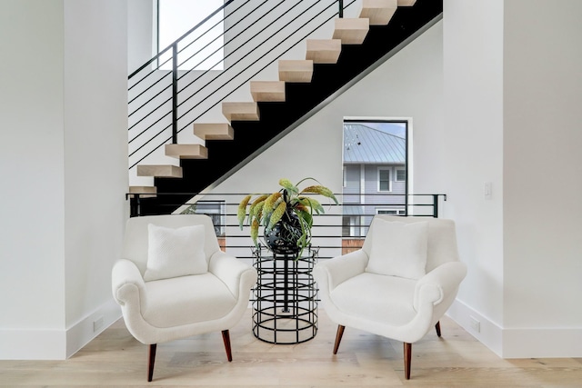 1022 Allston St, Houston, TX 77008 - sitting room featuring baseboards and wood finished floors
