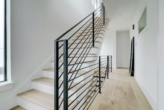 1022 Allston St, Houston, TX 77008 - staircase with wood finished floors