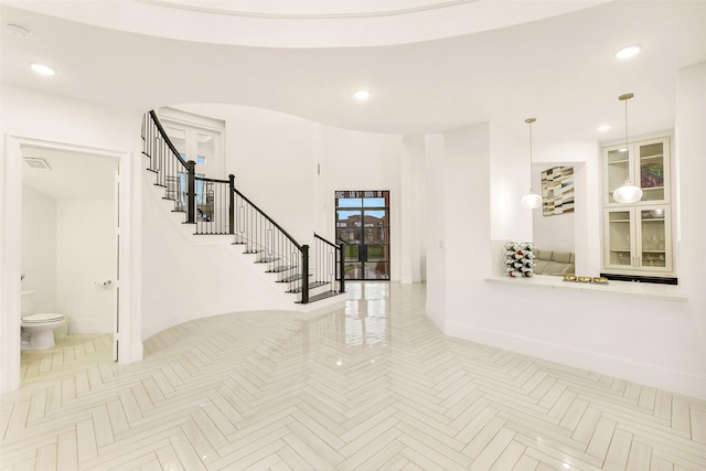 19303 Tree Canopy Ct, Cypress, TX 77433 - corridor featuring stairs and recessed lighting