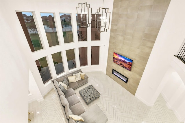 19303 Tree Canopy Ct, Cypress, TX 77433 - living room featuring a fireplace