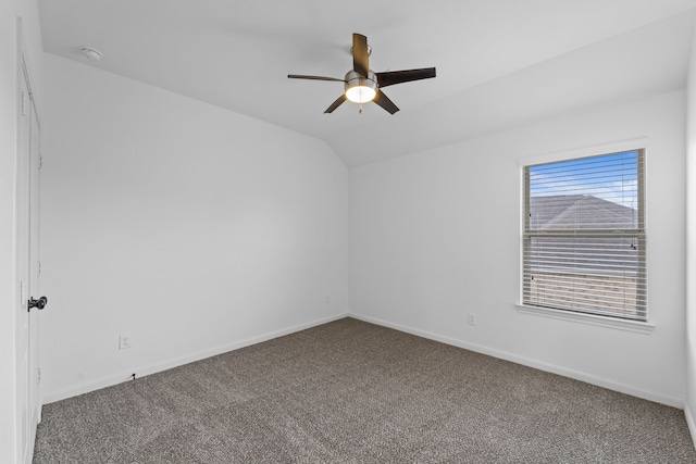16746 Highland Country Dr, Cypress, TX 77433 - carpeted spare room featuring a ceiling fan, vaulted ceiling, and a smoke detector