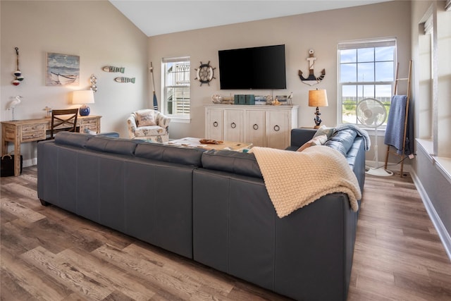 975 S S Cv, Crystal Beach, TX 77650 - living room with lofted ceiling and wood finished floors
