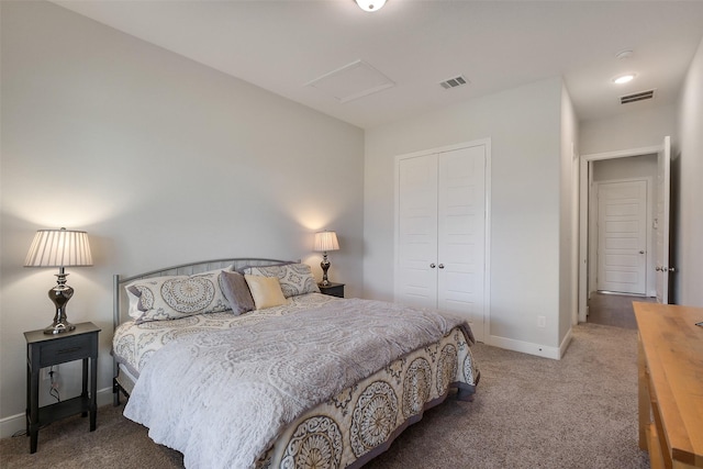 19506 Bradford Pines Ct, Cypress, TX 77433 - bedroom featuring carpet, a closet, and attic access