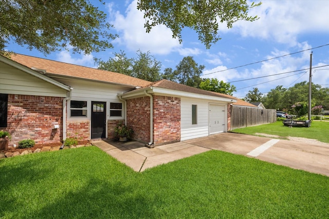 3214 Churchill St, Pearland, TX 77581 - view of side of home featuring concrete driveway, brick siding, an attached garage, and roof with shingles