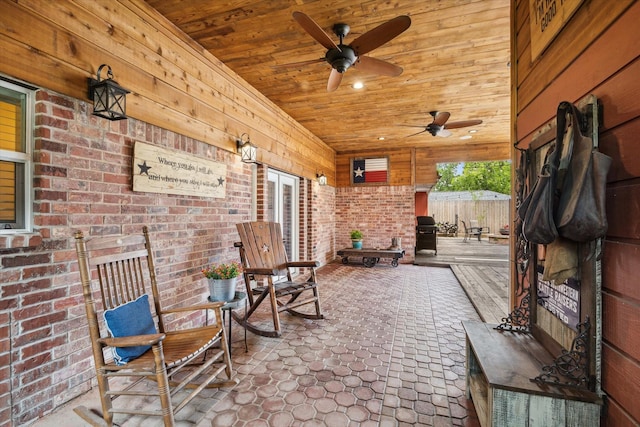 3214 Churchill St, Pearland, TX 77581 - view of patio / terrace with a ceiling fan