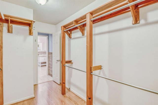 7215 Pembrough Ln, Katy, TX 77494 - walk in closet with light wood finished floors
