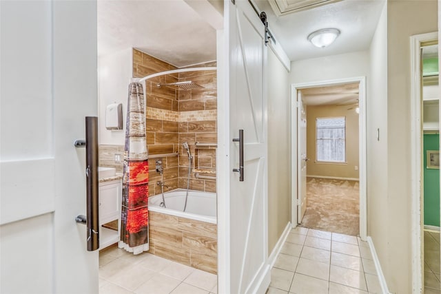 7215 Pembrough Ln, Katy, TX 77494 - full bath with tile patterned flooring and tiled shower / bath combo