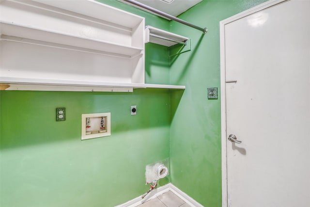 7215 Pembrough Ln, Katy, TX 77494 - washroom with electric dryer hookup, washer hookup, gas dryer hookup, and tile patterned floors