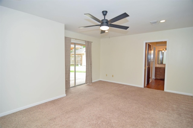 823 Timber Cove Dr, Seabrook, TX 77586 - carpeted spare room featuring a ceiling fan and recessed lighting
