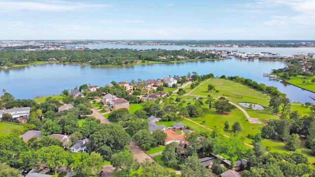 823 Timber Cove Dr, Seabrook, TX 77586 - aerial perspective of suburban area with a large body of water and a tree filled landscape