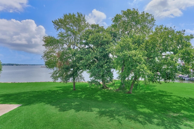 1437 Bowsprit Pt, Willis, TX 77318 - view of green lawn featuring a water view
