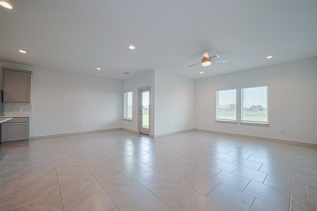 3943 Austins Pass, Katy, TX 77494 - unfurnished room featuring ceiling fan, light tile patterned floors, and recessed lighting