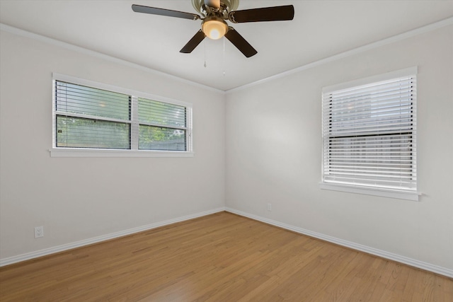 5426 Carew St, Houston, TX 77096 - unfurnished room with light wood-type flooring, crown molding, and ceiling fan