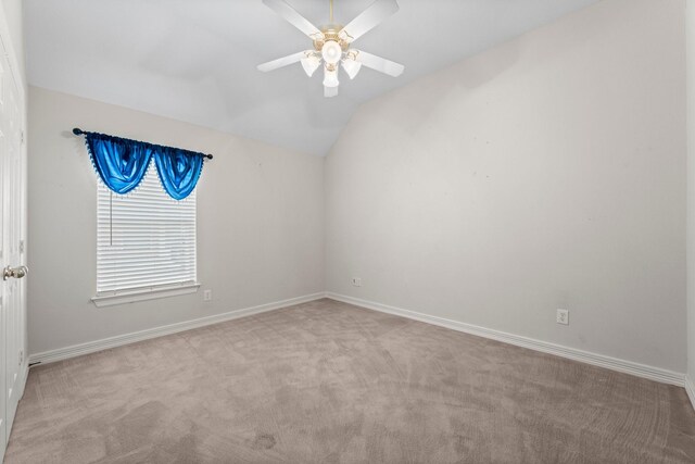 8722 Melting Shadows Ln, Houston, TX 77095 - carpeted spare room featuring lofted ceiling and ceiling fan