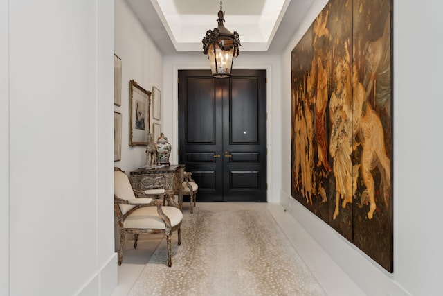 2707 Westgrove Ln, Houston, TX 77027 - entryway featuring a tray ceiling