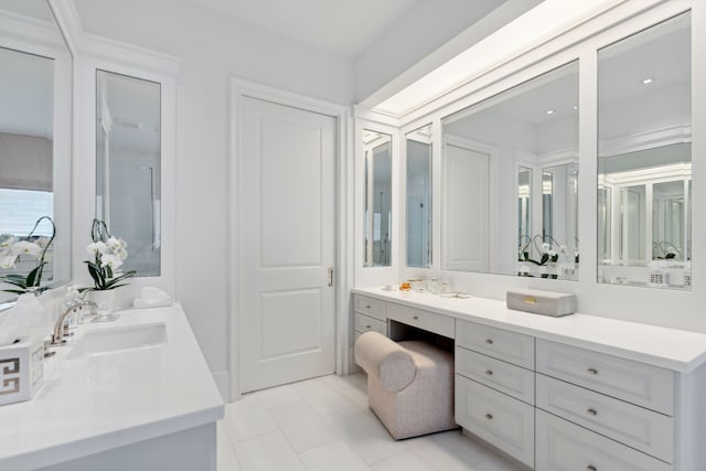2707 Westgrove Ln, Houston, TX 77027 - full bath featuring double vanity and tile patterned floors