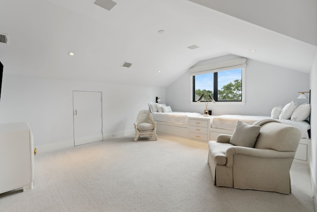 2707 Westgrove Ln, Houston, TX 77027 - bedroom featuring light carpet and lofted ceiling