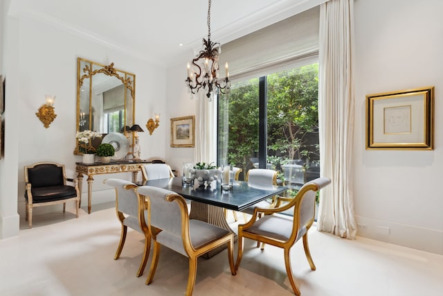 2707 Westgrove Ln, Houston, TX 77027 - dining space with a chandelier and crown molding