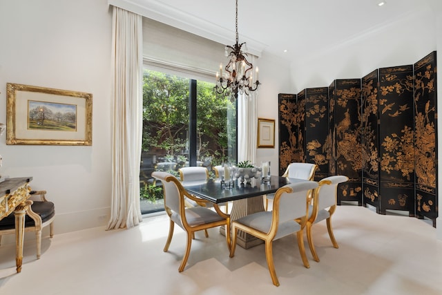 2707 Westgrove Ln, Houston, TX 77027 - dining area featuring a chandelier and ornamental molding