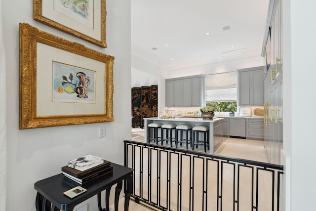 2707 Westgrove Ln, Houston, TX 77027 - corridor featuring crown molding and recessed lighting