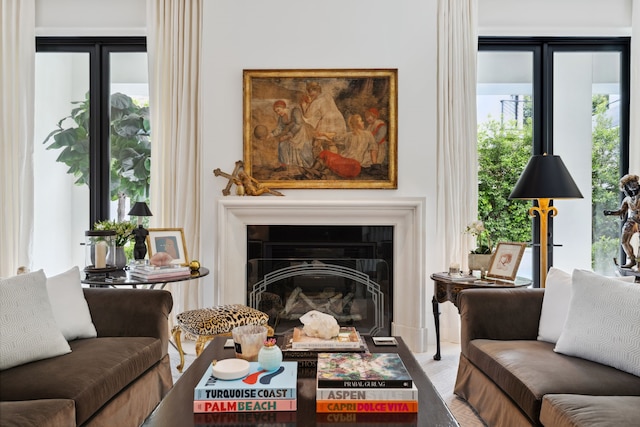 2707 Westgrove Ln, Houston, TX 77027 - living room with a glass covered fireplace