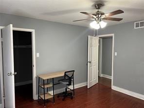 12500 Sandpiper Dr Unit 57, Houston, TX 77035 - office space featuring a ceiling fan and wood finished floors