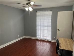12500 Sandpiper Dr Unit 57, Houston, TX 77035 - unfurnished office featuring a ceiling fan and wood finished floors
