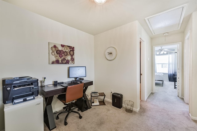 6103 Yorkglen Manor Ln, Houston, TX 77084 - carpeted office with attic access and baseboards