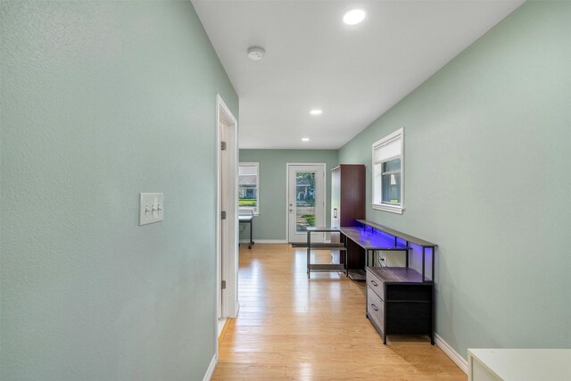 420 Hale St, Lexington, TX 78947 - hallway featuring recessed lighting and light wood-style flooring