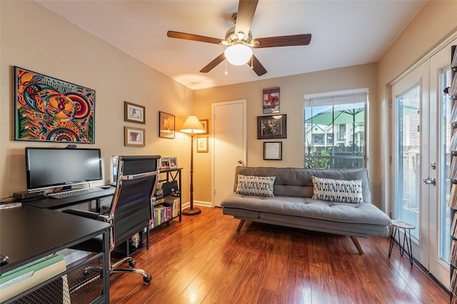 18800 Egret Bay Blvd Unit 1405, Webster, TX 77058 - office space featuring a ceiling fan and hardwood / wood-style floors