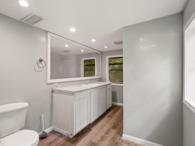 19995 Fm 92 S, Fred, TX 77616 - bathroom with wood finished floors, vanity, and recessed lighting