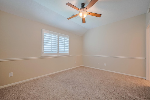 9 Foxworth Ct, Sugar Land, TX 77479 - empty room with carpet floors, a ceiling fan, and vaulted ceiling
