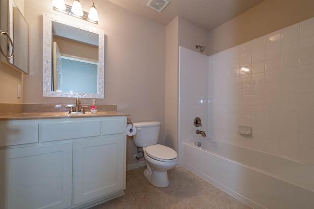 5242 Garnetfield Ln, Katy, TX 77494 - bathroom featuring shower / washtub combination, vanity, and tile patterned floors