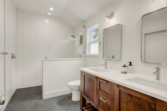1039 Lamonte Ln, Houston, TX 77018 - bathroom with walk in shower and double vanity
