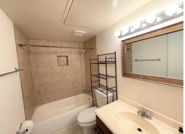 10555 Turtlewood Ct Unit 2303, Houston, TX 77072 - bathroom featuring bathtub / shower combination, vanity, and tile patterned floors